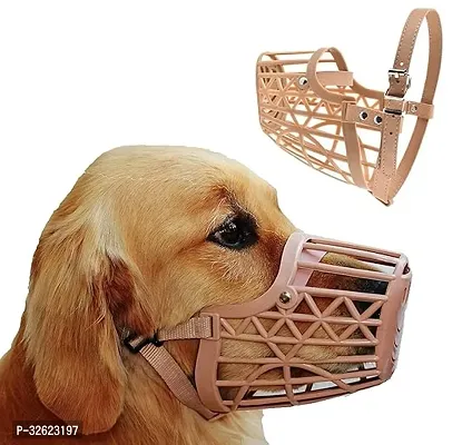 Adjustable Dog Mouth Cover Muzzle Strap  Muzzle Cum Mouth Cover Pet Safety Collar for Anti Biting Dog- Large No.4-thumb0