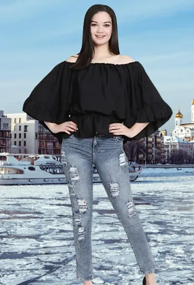 Women Crepe Wing Top