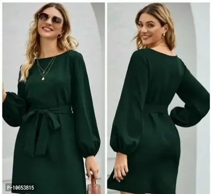 Classic Crepe Solid Dresses for Women