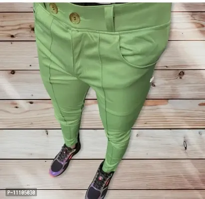 Green Nylon Regular Track Pants For Men-thumb0