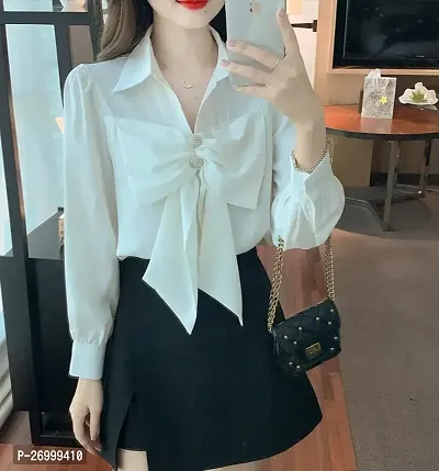 Trendy Stylish Crepe Shirt Top for Women-thumb4