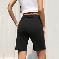 Comfortable Lycra Shorts For Women - Black-thumb1