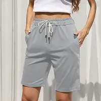 Comfortable Lycra Shorts For Women - Grey-thumb2