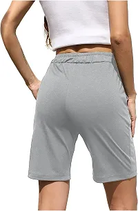 Comfortable Lycra Shorts For Women - Grey-thumb1