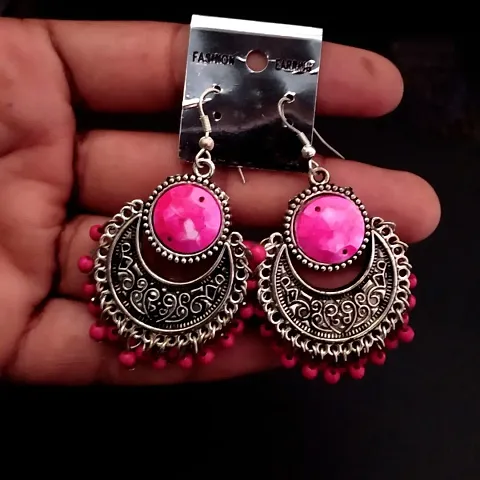 Lustrous Oxidised Party Wear Earring