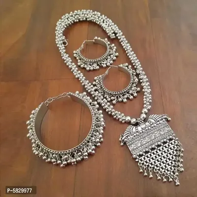 Fancy Party Wear Necklace With Earring-thumb0