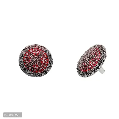 Jewellery Afghani Tribal Oxidised Silver Plated Ring for Women and Girls