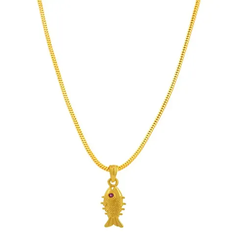 Trendy Golden Wish Pendant With Chain