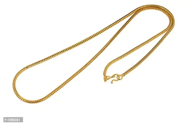 Gold Box Chain Artificial Unisex Design Slim Real Look 24 inch