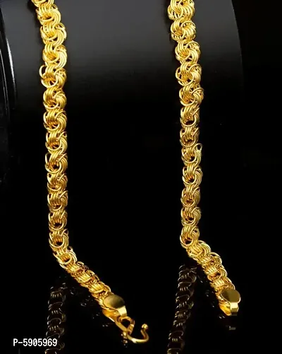 Gold plated hollow Italian chain necklace for Men and Women-thumb0