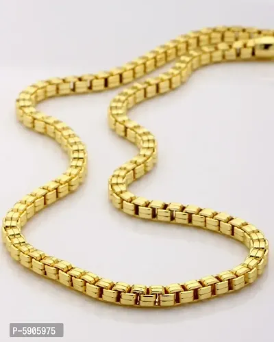 Designer Gold Tone Box Party Wear Chain For Girls Ann Boys-thumb0