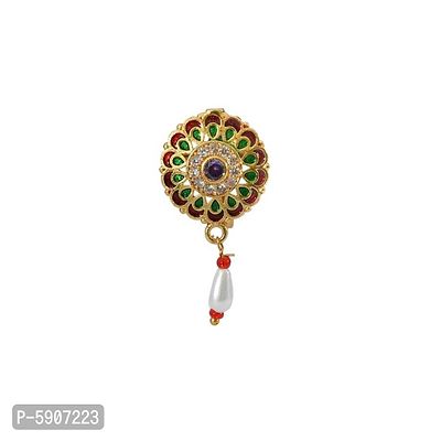 Maharashtrian Gold Plated Clip-on without Piercing Nose Ring and Nath for Women