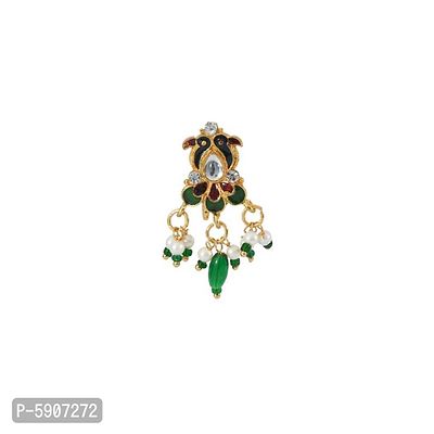 Traditional Party Wear Peacock Design Nose Pin For Girls And Woman-thumb0