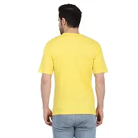 Trendy Yellow Polyester Spandex Printed Round Neck Tees for Men-thumb3