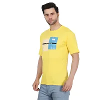 Trendy Yellow Polyester Spandex Printed Round Neck Tees for Men-thumb4