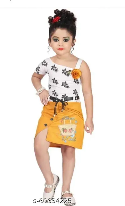 Girls Button Skirt Dungaree with Top