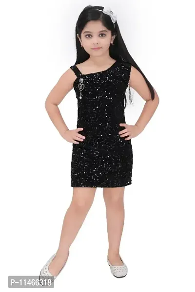 Girls Sequence Velvet Party Dress-thumb0