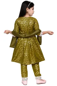 LOVE PRINTED OLIVE COLOR KURTI FOR GIRLS-thumb3