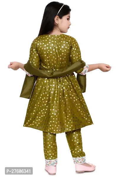 LOVE PRINTED OLIVE COLOR KURTI FOR GIRLS-thumb4