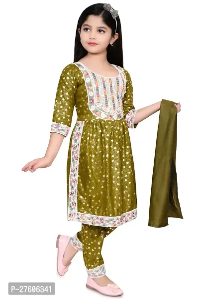 LOVE PRINTED OLIVE COLOR KURTI FOR GIRLS-thumb5