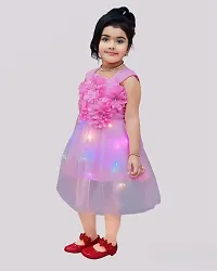 Trendy Pink Net Light Design Pink Frock Dress-thumb1