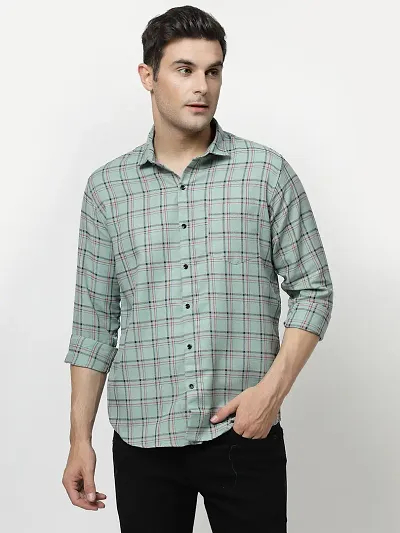 Reliable Multicoloured Cotton Checked Long Sleeves Casual Shirt For Men