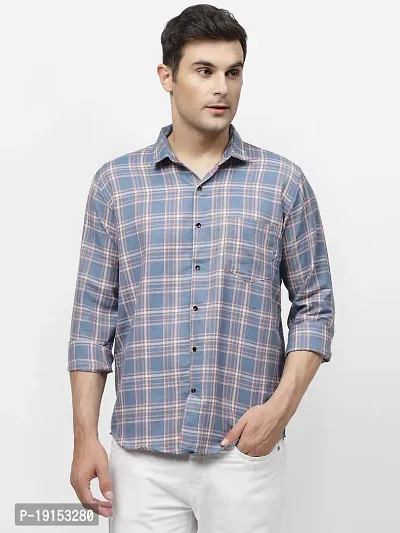 Reliable Multicoloured Cotton Checked Long Sleeves Casual Shirt For Men-thumb0