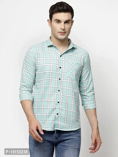 Reliable Multicoloured Cotton Checked Long Sleeves Casual Shirt For Men-thumb0