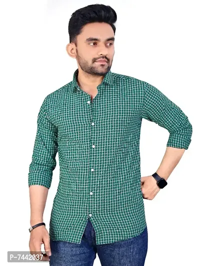 Classic Cotton Checked Mens Casual Shirts