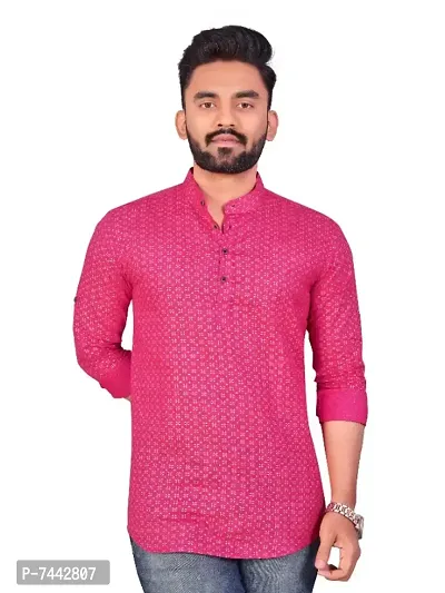 Mens causal solid kurta