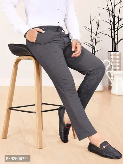 Classic Cotton Solid Casual Trousers for Men