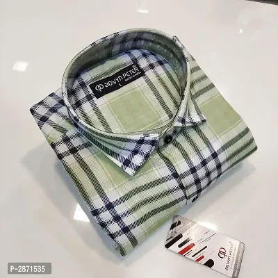 Men's Green Printed Cotton Regular Fit Casual Shirt-thumb0