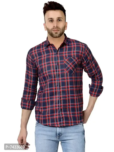 Classic Cotton Checked Casual Shirts for Men