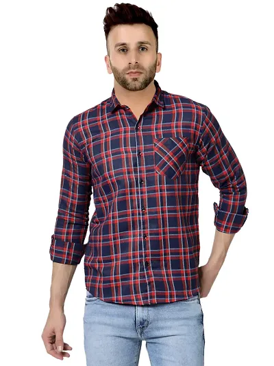 Reliable Multicoloured Cotton Checked Long Sleeves Casual Shirt For Men