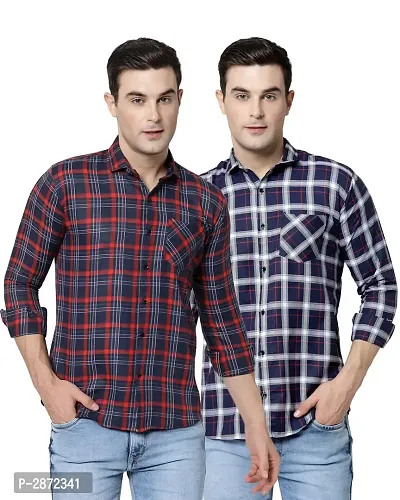 Men's Grey Printed Cotton Regular Fit Casual Shirt