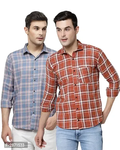 Men's Red Printed Cotton Regular Fit Casual Shirt