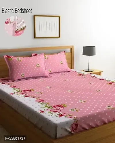 Stylish Cotton Printed Bedsheet with Pillow Cover-thumb0