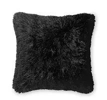 Black Faux Fur Cushion Covers 12x12 Inch  Pack of 2-thumb3