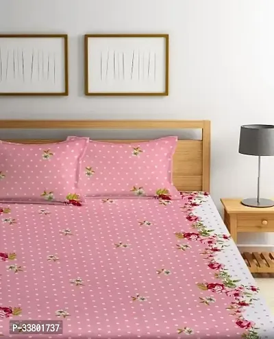 Stylish Cotton Printed Bedsheet with Pillow Cover-thumb2