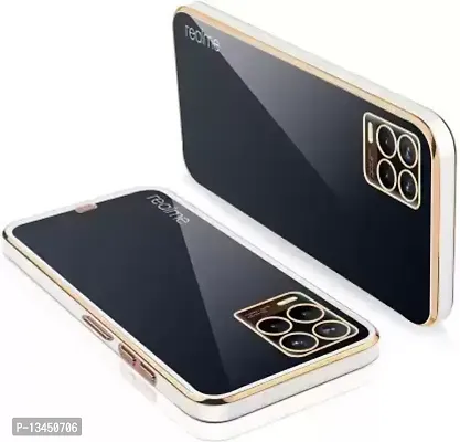 Back Cover for Realme 8 4G (White, Gold)