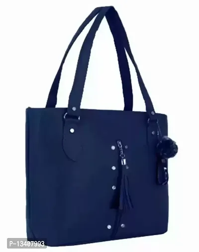 Stylish Blue PU Solid Handbags For Women