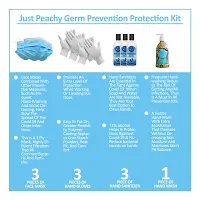 Just Peachy Germ Prevention Protection Kit (3 Ply Face Masks, 3 Hand Sanitizer, 3 Gloves, 1 Hand Wash)-thumb1