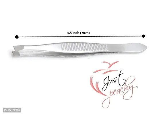 Just Peachy Stainless Steel Tweezer 9cm (Steel Grey)-thumb3