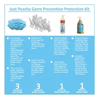 Just Peachy Germ Prevention Protection Kit (3 Ply Face Masks, Hand Sanitizer, Gloves, Hand Wash)-thumb1