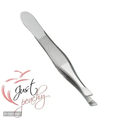 Just Peachy Stainless Steel Tweezer 9cm (Steel Grey)-thumb2