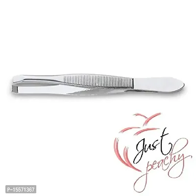 Just Peachy Stainless Steel Tweezer 9cm (Steel Grey)-thumb5