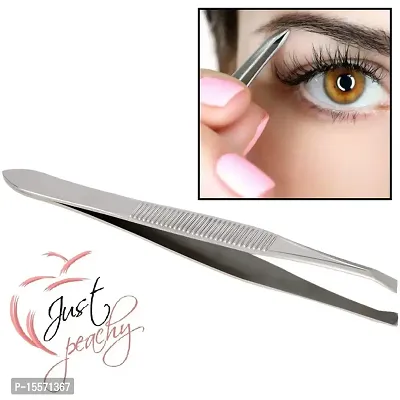 Just Peachy Stainless Steel Tweezer 9cm (Steel Grey)-thumb0