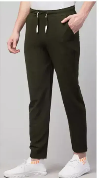 Stylish Blend Solid Regular Track Pants For Men