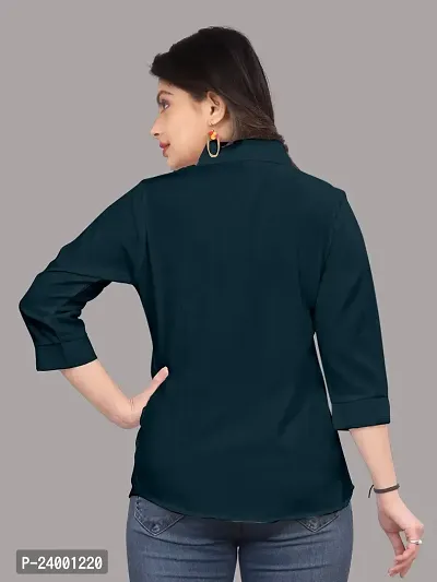 Stylish Cotton Blend Solid Shirt for Women-thumb3