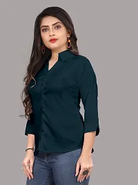 Stylish Cotton Blend Solid Shirt for Women-thumb3